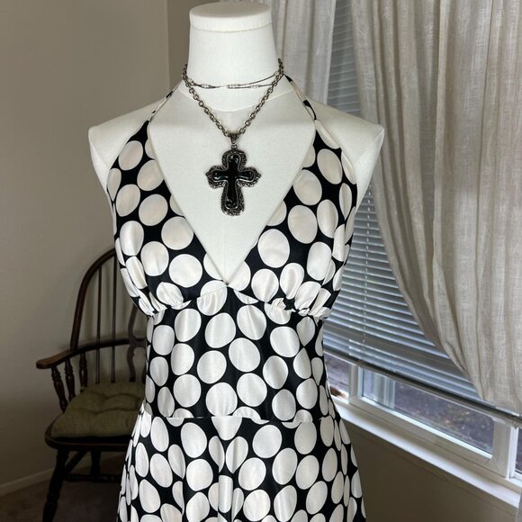 Y2k Charlotte Russe Polka Dot Halter Dress - Picture 2 of 5